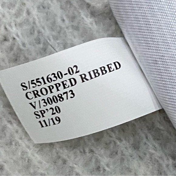 BANANA REPUBLIC 551630-02 Light Gray Cropped Ribbed Ballon Sleeve Sweater Size L - Picture 10 of 10